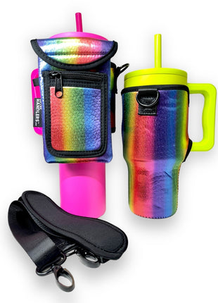 Radiant Rainbow 25-35oz Tumbler With Handle Sleeve - Drink Handlers