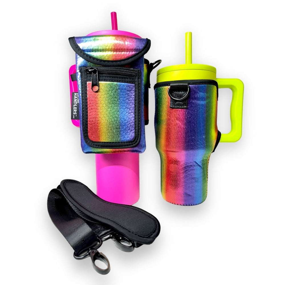 Radiant Rainbow 25-35oz Tumbler With Handle Sleeve - Drink Handlers