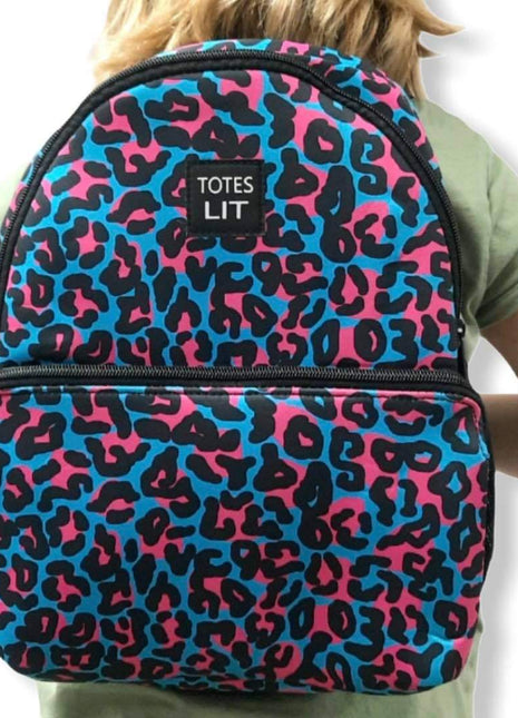 Blue Leopard Small Backpack