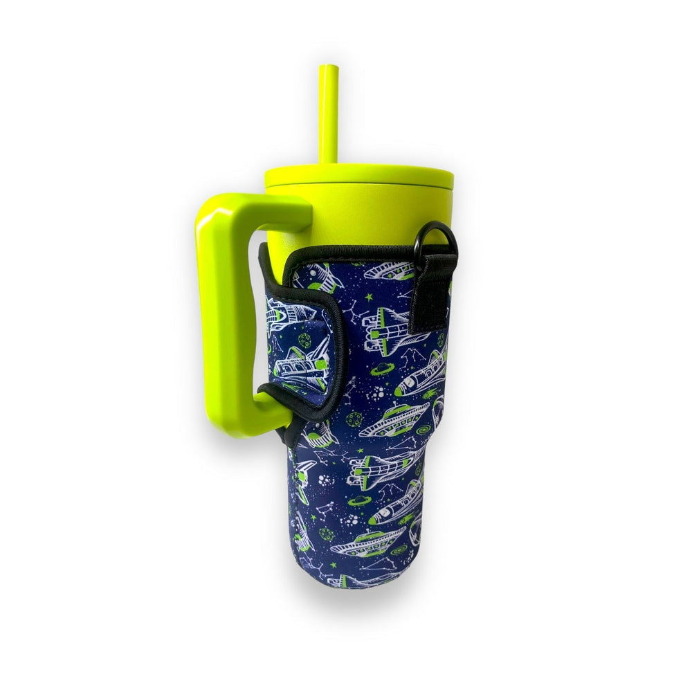 Rocket Ships 25-35oz Tumbler With Handle Sleeve - Drink Handlers