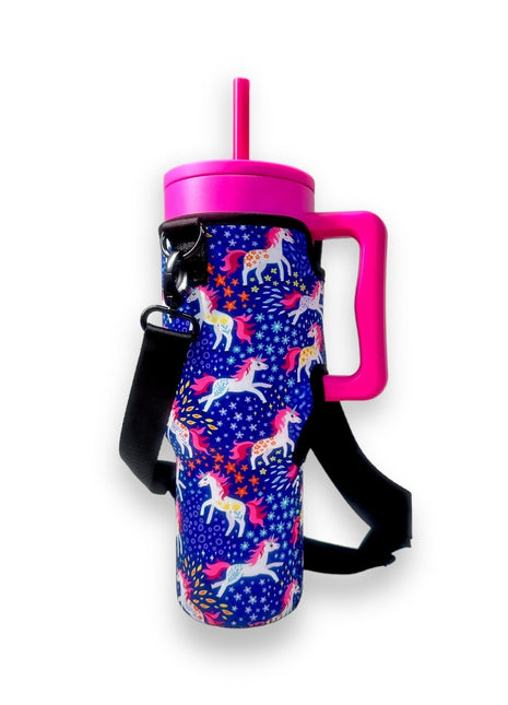 Unicorns 40oz Tumbler With Handle Sleeve - Drink Handlers