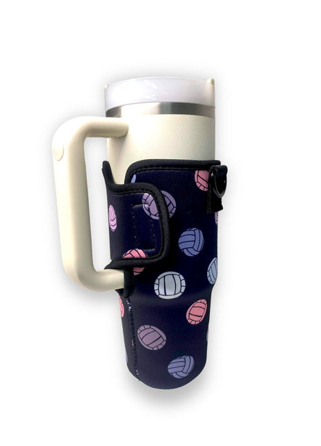 Volleyball 25-35oz Tumbler With Handle Sleeve - Drink Handlers